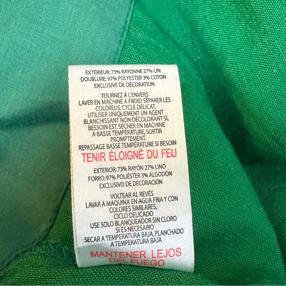 Jason Wu sleeveless emerald green linen blend maxi boho cottagecore resort dress - Picture 8 of 11